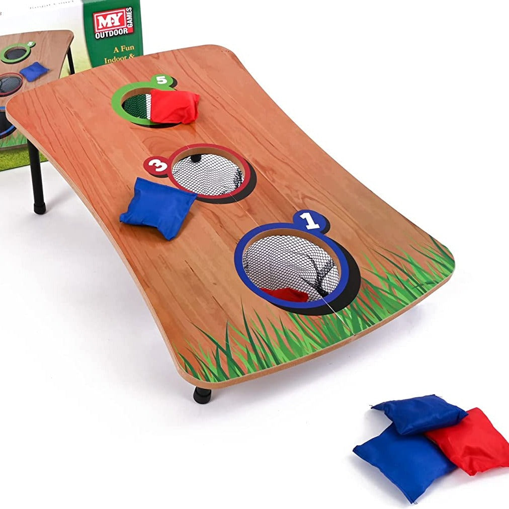 Wooden Foldable Bean Toss Bag Game Set,Get ready for endless outdoor fun with the fantastic Bean Bag Toss Game Set! Whether you're hosting a backyard barbecue or a day at the park, this set is your ticket to non-stop entertainment. Included in this set is a foldable wooden board, providing a sturdy playing surface for hours of enjoyment. With its convenient foldable design, you can easily transport and set up the game wherever the party takes you. The Wooden Foldable Bean Toss Bag Game Set comes complete wi